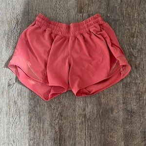 Lululemon coral hotty hot shorts. size 4. 4-inch inseam.